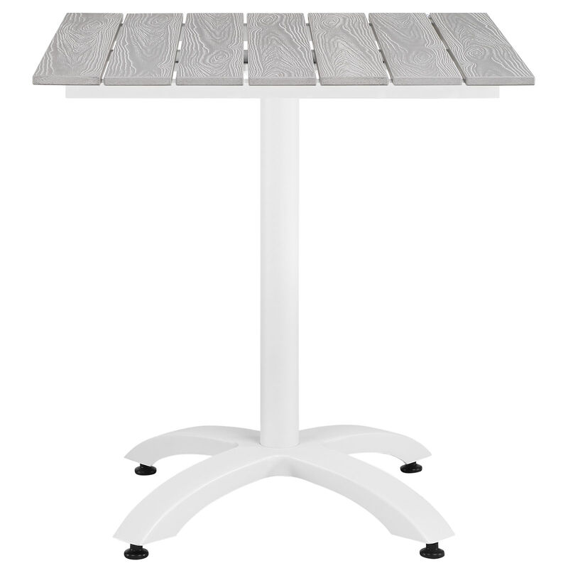Modway - Maine 28" Outdoor Patio Dining Table White Light Gray