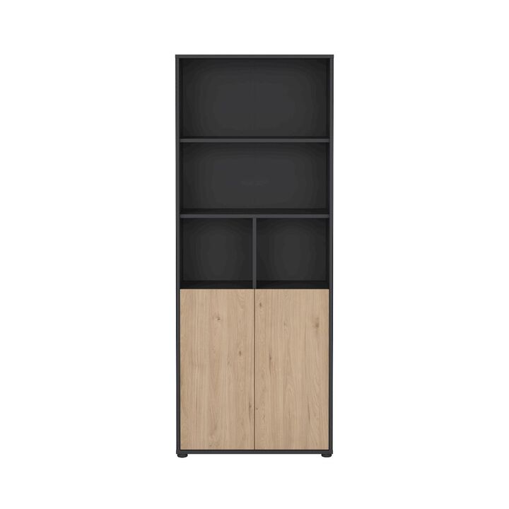Tvilum 6 Shelf Boockase with 2 Doors, Home Office Storage