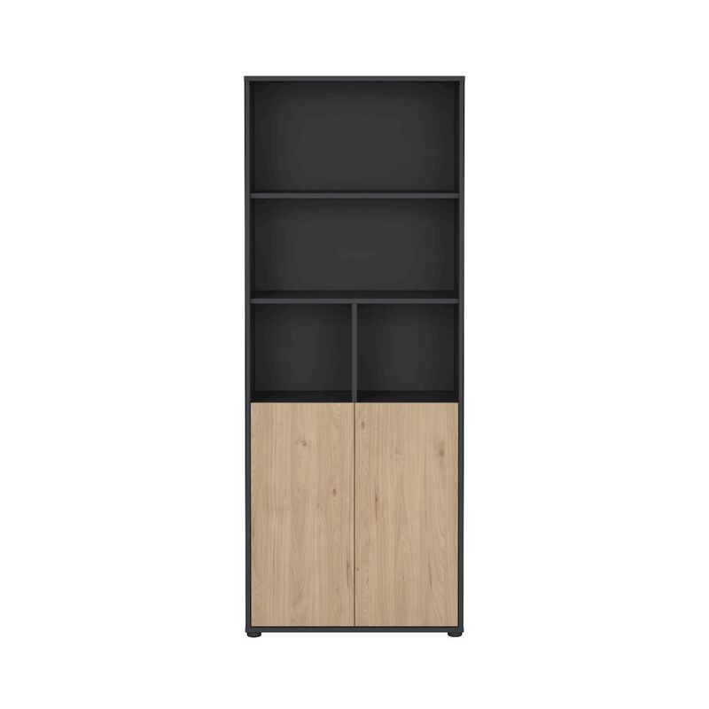 Tvilum 6 Shelf Boockase with 2 Doors, Home Office Storage