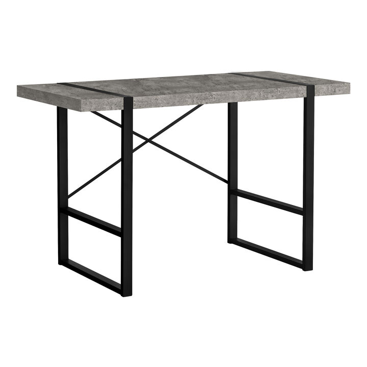 Monarch Specialties I 7661 Computer Desk, Home Office, Laptop, 48"L, Work, Metal, Laminate, Grey, Black, Contemporary, Modern
