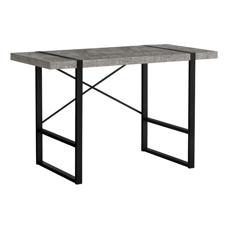 Monarch Specialties I 7661 Computer Desk, Home Office, Laptop, 48"L, Work, Metal, Laminate, Grey, Black, Contemporary, Modern