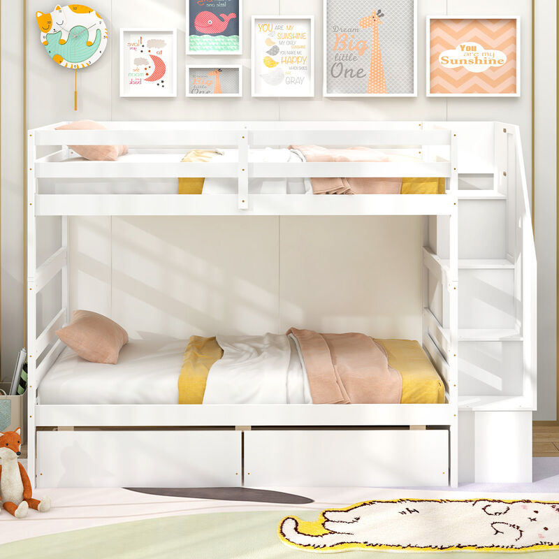 Bunk Bed with Storage Stairs and Drawers