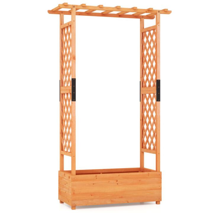 Hivvago Raised Garden Bed with Arch Trellis