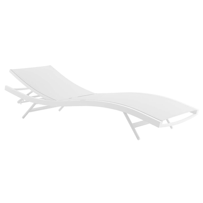 Glimpse Outdoor Patio Mesh Chaise Lounge Chair - White White