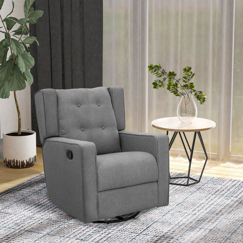Manual Sofa Recliner Padded Seat Rocking Chair Lounger 360� Swivel w/Footrest