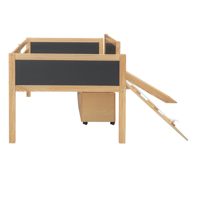 Merax Loft Bed with 2 Storage Boxes