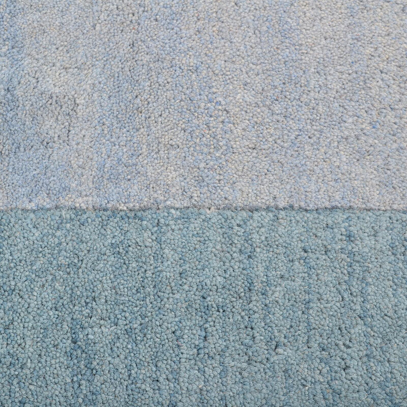 RUGSOTIC CARPETS HAND TUFTED WOOL ECO-FRIENDLY AREA RUGS  - 2'6''x10', Runner Shape, Light Blue Blue, Contemporary Modern Design, High Pile Handmade Area Rugs for Living Room, Bed Room (K00201)