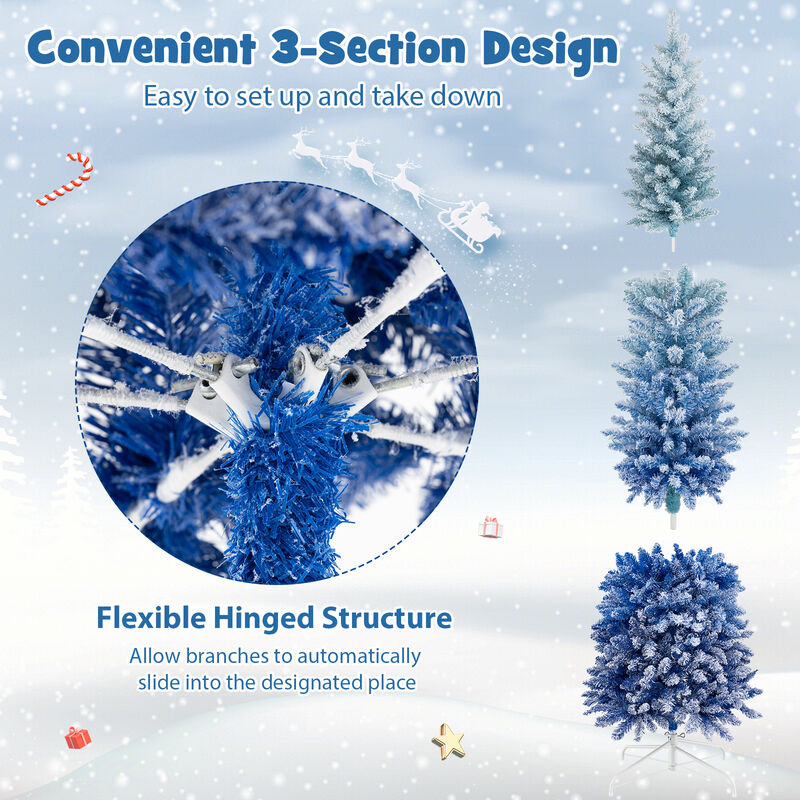 Gradient Snow Flocked Artificial Christmas Tree