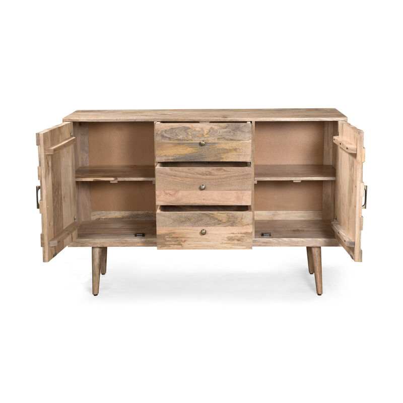 Merax Natural Sideboard Cabinet with 3 Drawers