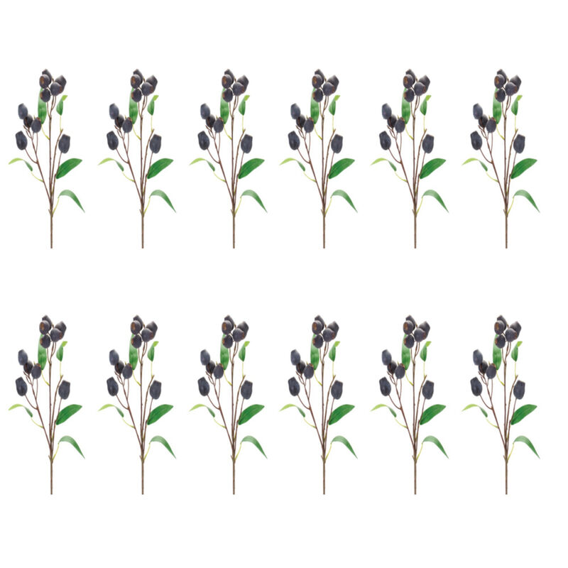 "Plum Pod Spray (Set of 6) – Elegant Artificial Stems for Autumn
