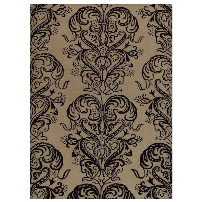RUGSOTIC CARPETS HAND TUFTED WOOL ECO-FRIENDLY AREA RUGS  - 4'x6', Rectangle Shape, Cream & Brown, Contemporary Modern Design, High Pile Handmade Area Rugs for Living Room, Bed Room (K20930)