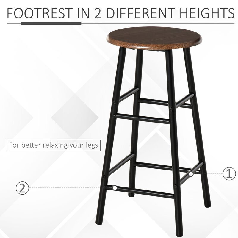 Brown/Black Bistro Set: 3-Piece Counter Height Table and Stools