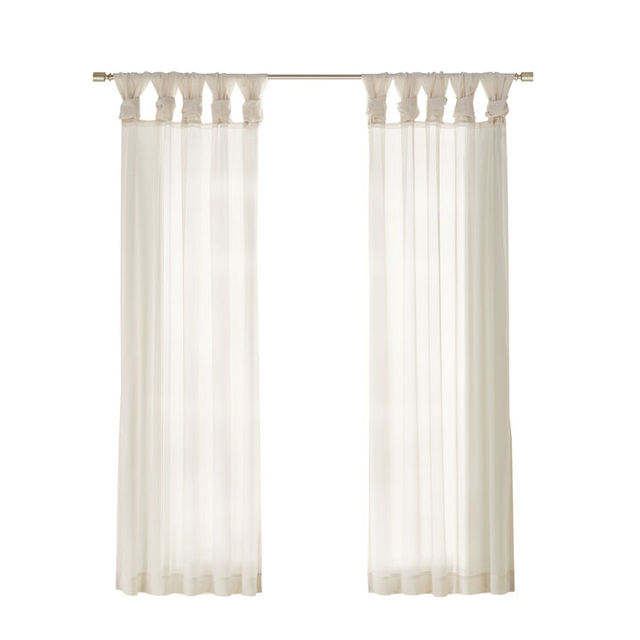 Gracie Mills Anatole Twisted Tab Voile Sheer Window Pair
