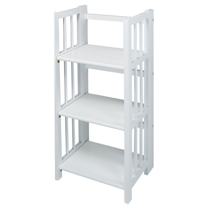 Casual Home 3-Shelf Folding Bookcase, 14" Wide, White