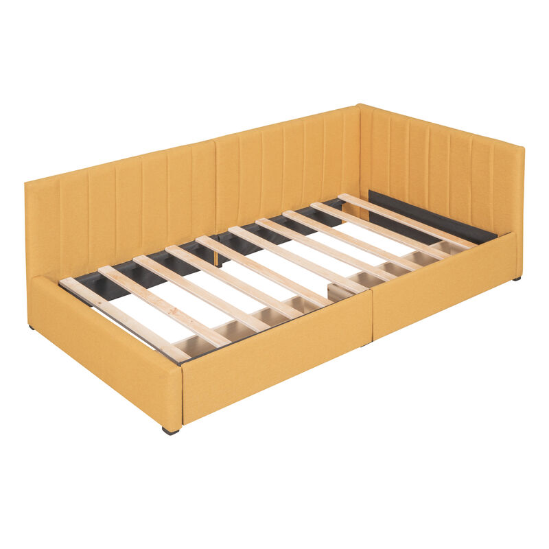 Upholstered Daybed with 2 Storage Drawers