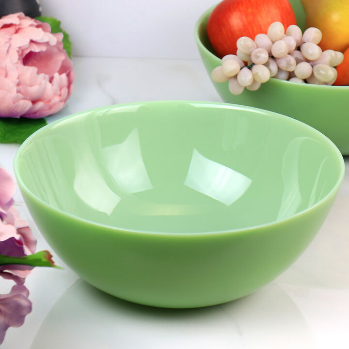 Martha Stewart 2 Piece 10 Inch Jadeite Glass Serving Bowl Set in Jade Green