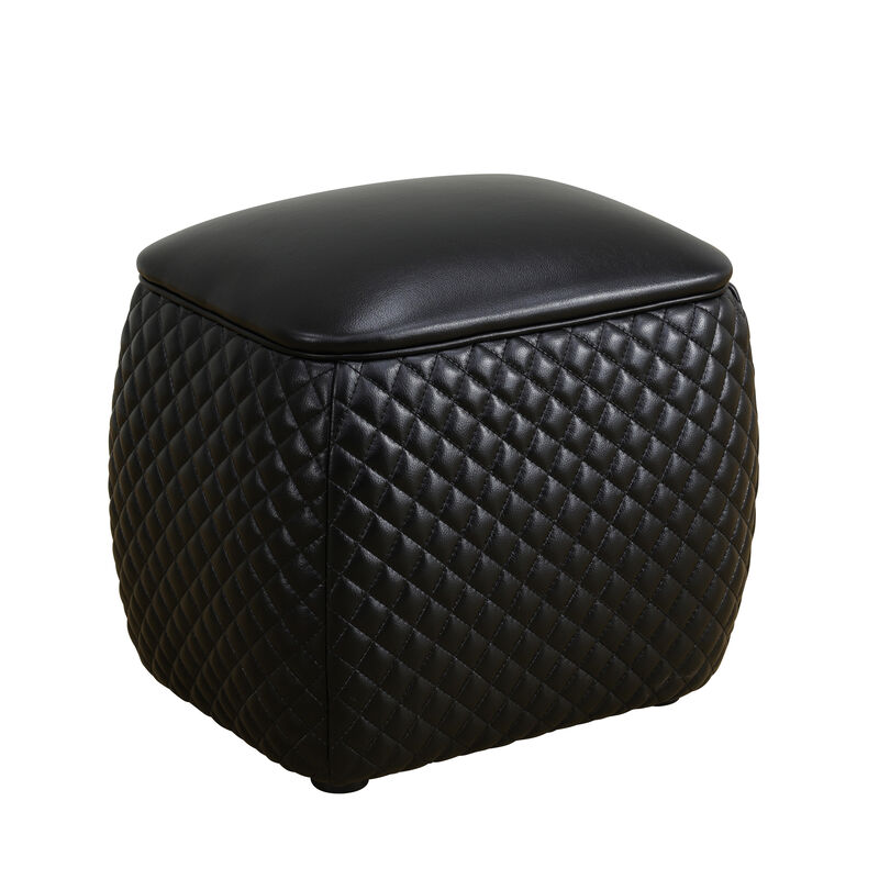 Faux Leather Rectangular Ottoman