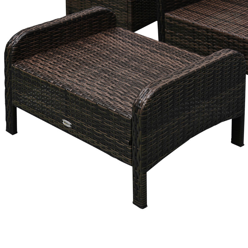5 PC Outdoor Patio Conversation Chaise Lounge Chair w/ Coffee Table, Blue