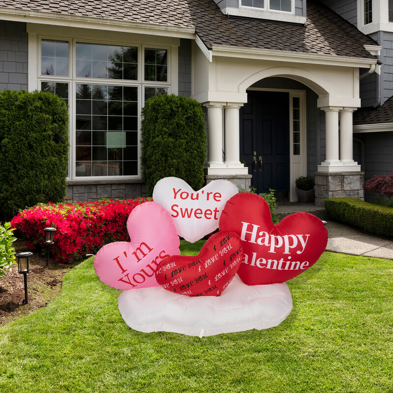 5' Inflatable Lighted Valentine's Day Conversation Hearts Outdoor Decoration