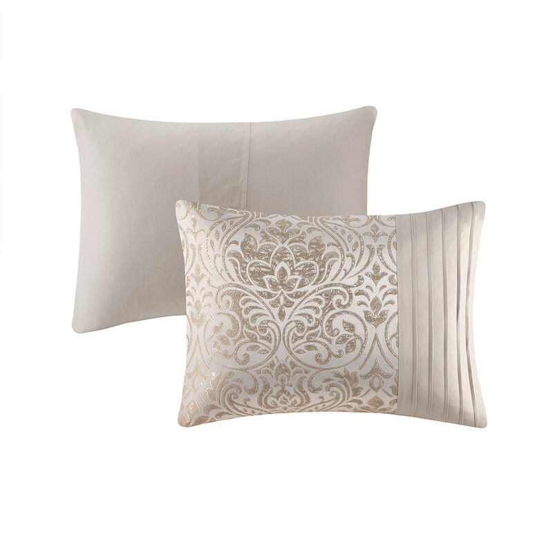 Gracie Mills Elroy 12-Piece Metallic Jacquard Comforter Set with Bed Sheets