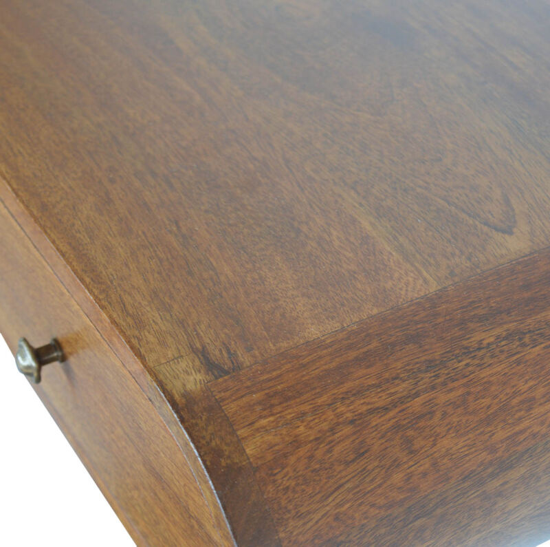 Wall Mounted Chestnut Solid Wood 2 Drawer  Console Table