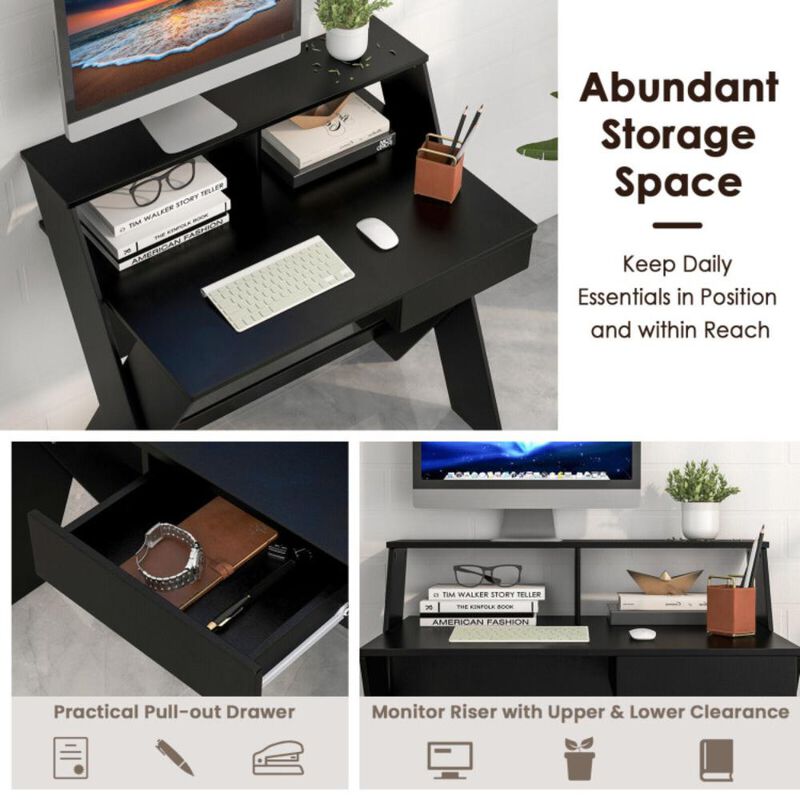 Hivvago Small Computer Desk with Storage Drawer