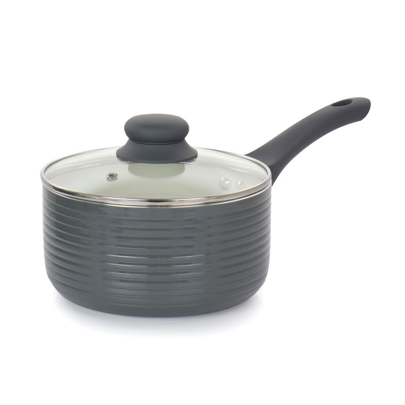 Oster Ridge Valley 8 Piece Aluminum Nonstick Cookware Set in Grey