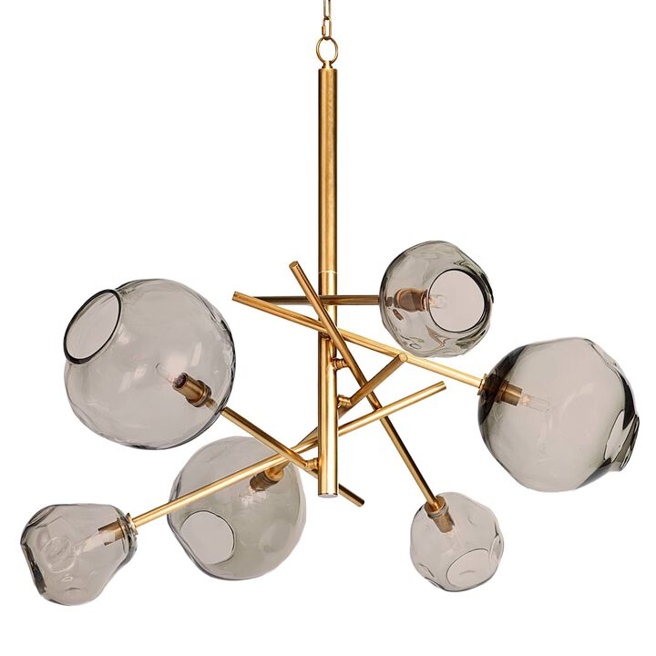 Molten Chandelier With Smoke Glass