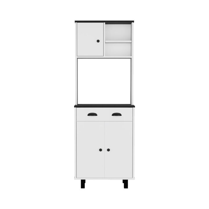 Kitchen Pantry Naomi, Kitchen, White / Black