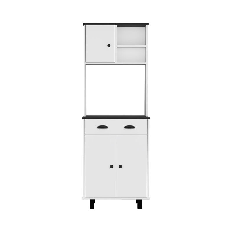 Kitchen Pantry Naomi, Kitchen, White / Black