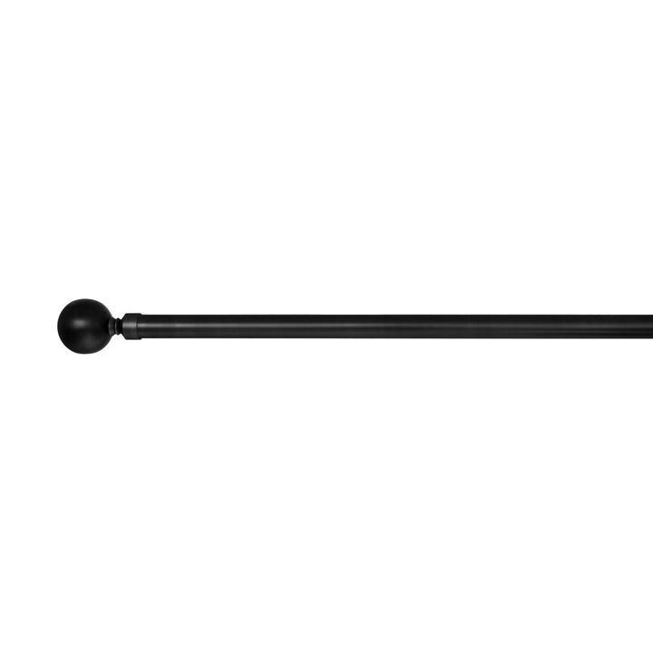 Versailles Lexington Ball Steel Heavy Duty Curtain Rods for Windows Set 28" - 48" Black