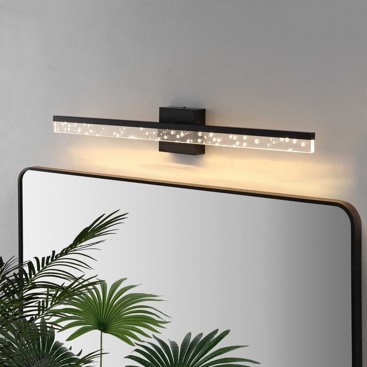 Mario Modern Contemporary Iron/Seeded Acrylic Integrated LED Vanity Light