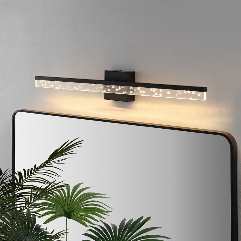 Mario Modern Contemporary Iron/Seeded Acrylic Integrated LED Vanity Light