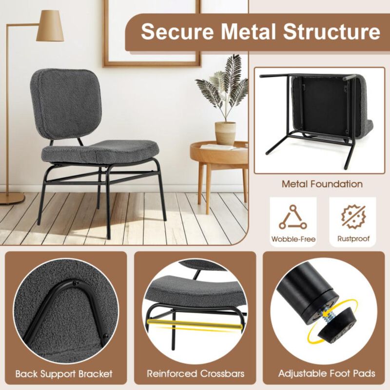 Hivvago Upholstered Accent Chair Sherpa Reading Chair with Sponge Padding