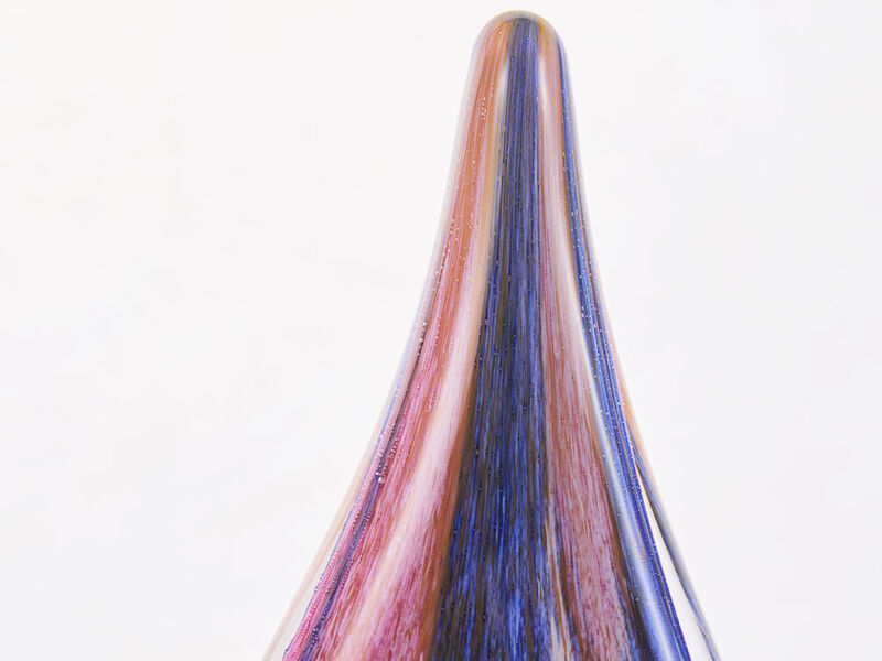 Hand Blown Abstract Hollow Tear Drop Sommerso Art Glass Sculpture