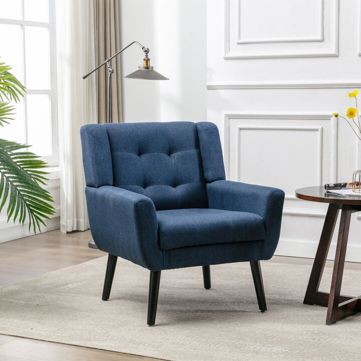 Modern Soft Linen Material Ergonomics Accent Chair Living Room Chair Bedroom Chair Home Chair