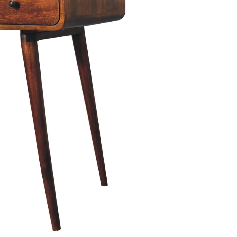 Artisan Furniture Curved Chestnut One Drawer Solid Wood Writing Desk