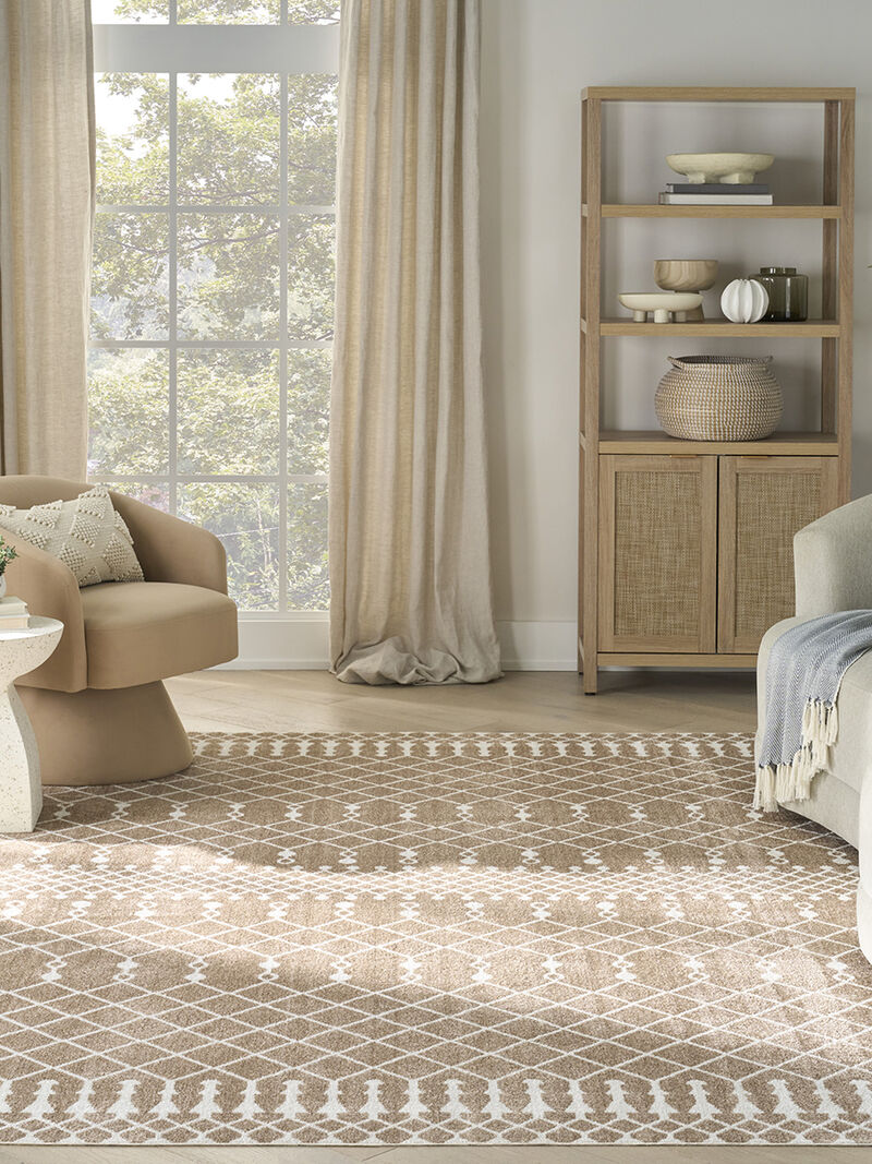 Astra Machine Washable ASW10 Taupe 7'10" x 10' Rug