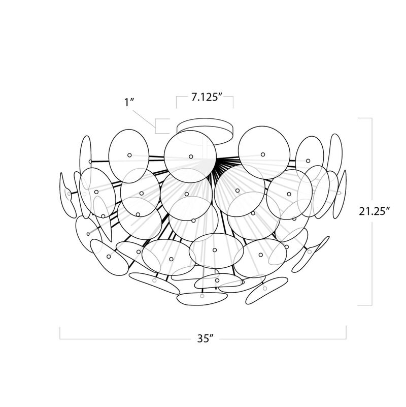 Poppy Glass Semi Flush Mount