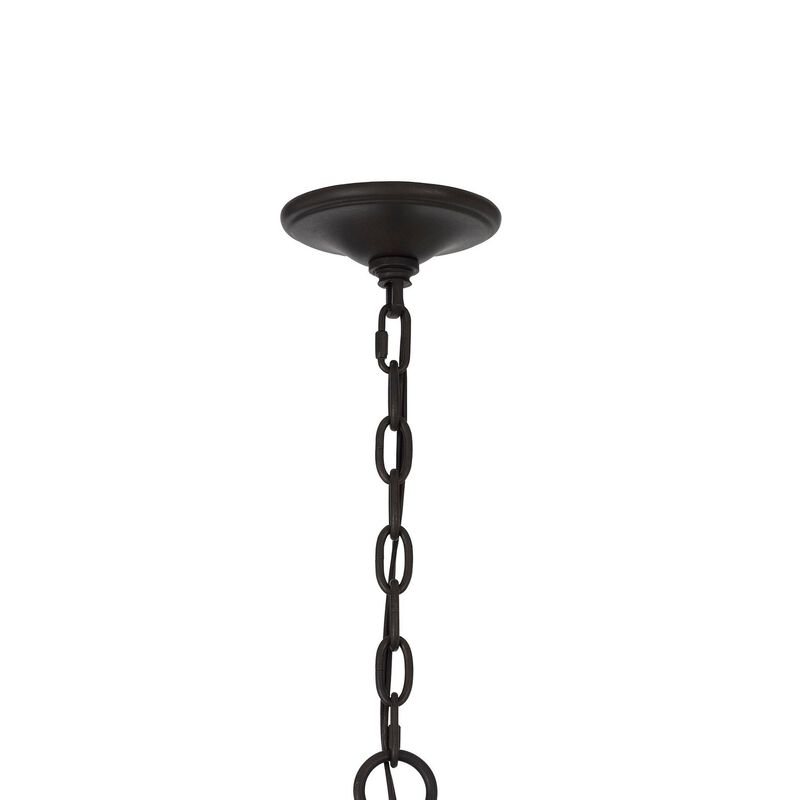 Acia 24 Inch Chandelier, Square Organza Shade, Wood, Metal  - Benzara