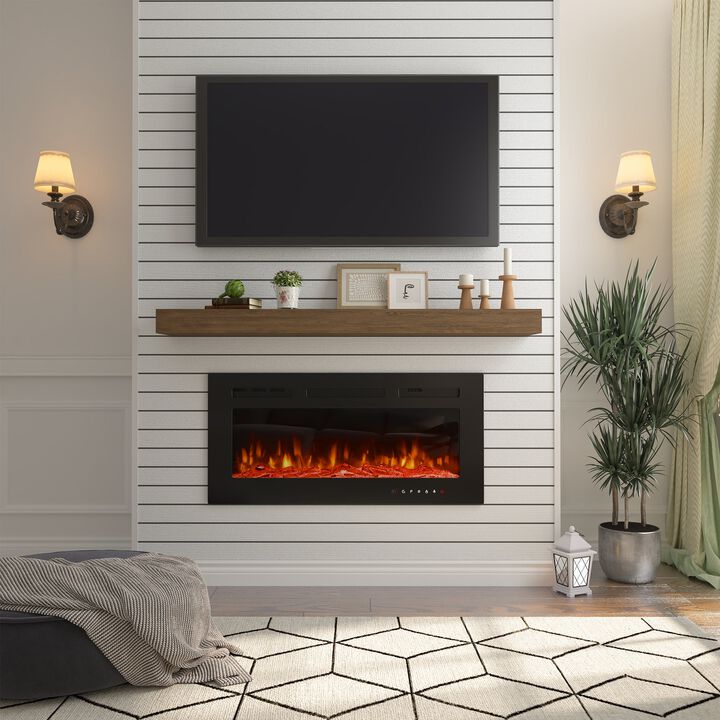 36 in. Direct Vent Electric Fireplace Insert with Remote Control
