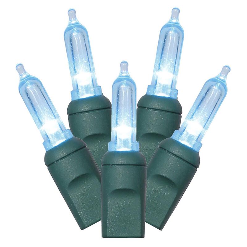 Vickerman  50 Teal Italian LED Lights on Green Wire 25 ft. Christmas Light Set with 6 in. Spacing