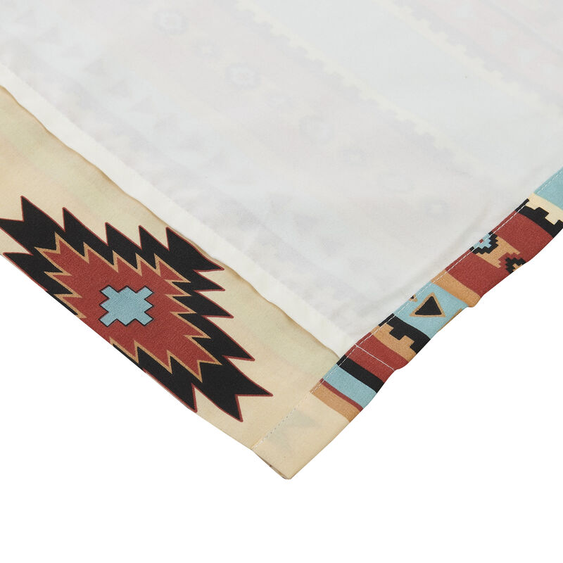 Tagus 84 Inch Window Curtains, Southwest Motifs, Grommets, Microfiber - Benzara