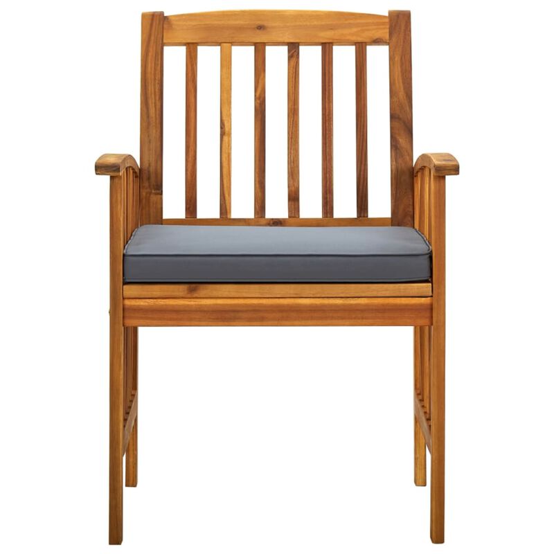 vidaXL Garden Dining Chairs 3 pcs with Cushions Solid Acacia Wood