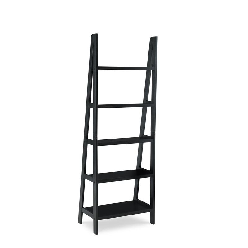 Linon Acadia Ladder Bookshelf, Black