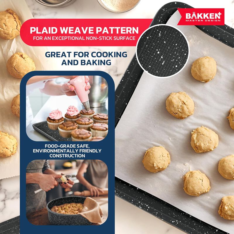 Bakken- Swiss Kitchen Cookware Set - Nonstick Coating, Pot and Pans Set with Handle Grips & Tempered Glass Lids, PFOA, PFOS, PTFE Free, Ceramic Max Temperature (Up To 500° F), Set of 23