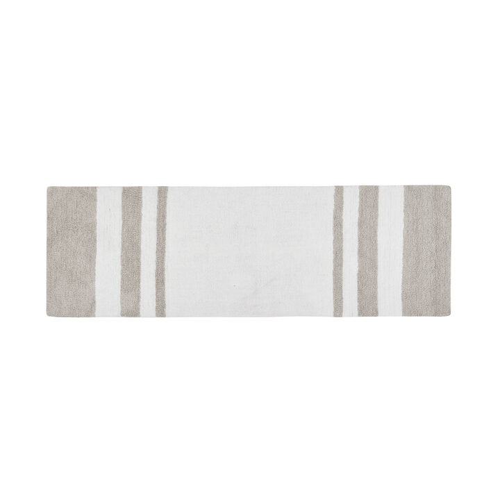 Gracie Mills Cecelia Casual Stripes Cotton Reversible Bath Rug  - 20x30"