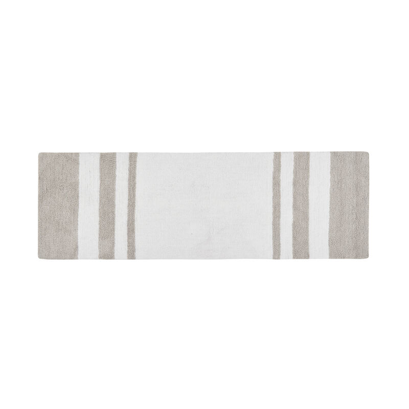 Gracie Mills Cecelia Casual Stripes Cotton Reversible Bath Rug  - 20x30"
