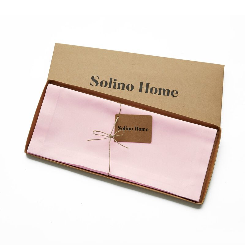 Solino Home Cotton Linen Plain Table Runner | Dru