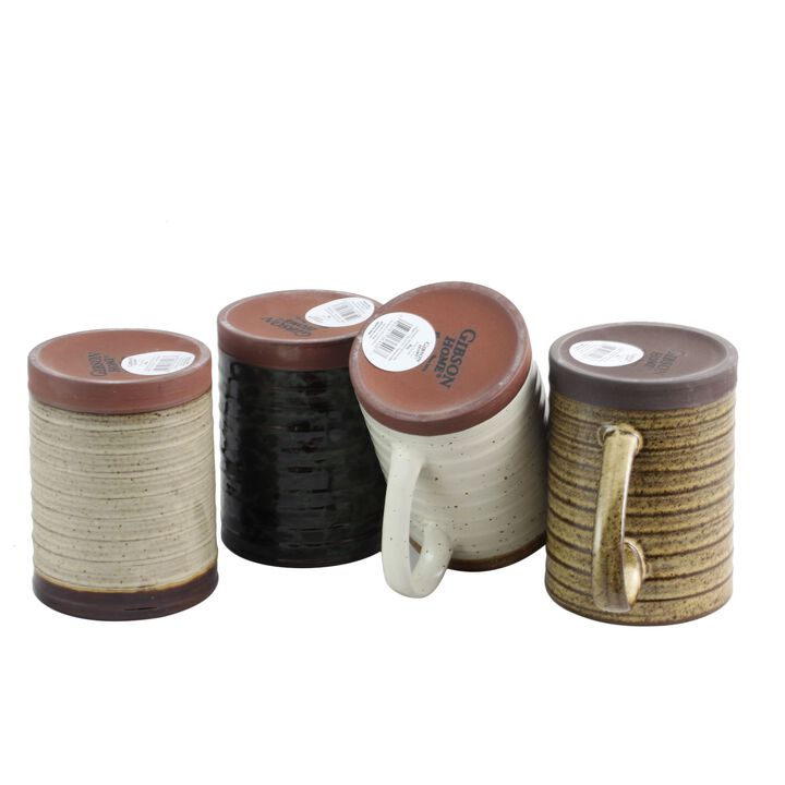 Gibson Home Terra Bella 18.5 oz Mug Set in Assorted Colors, Set of 4